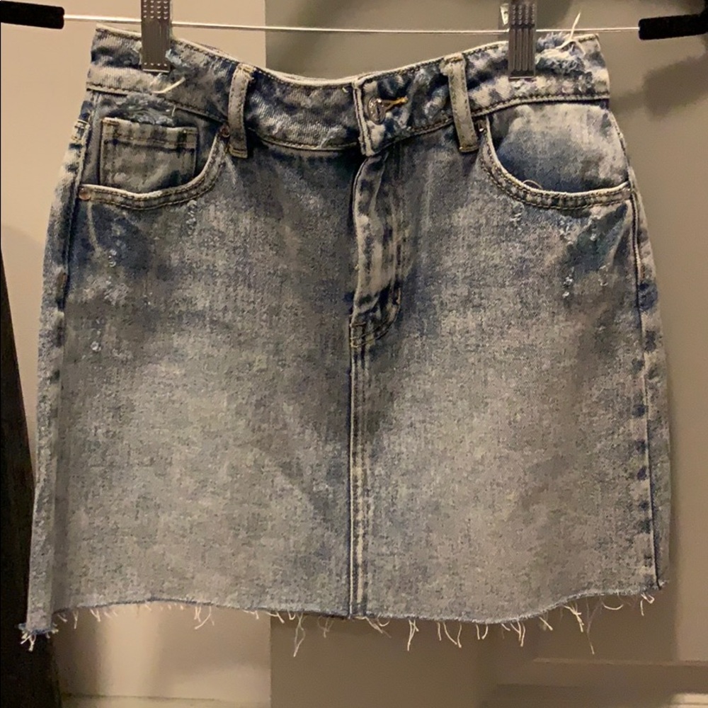 Pacsun denim distressed mini skirt